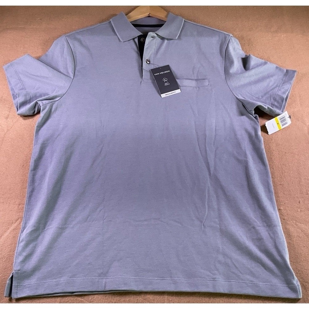 Van Heusen Mens Soft Touch Regular Fit Polo Shirt Monument Grey VSP23VMT
